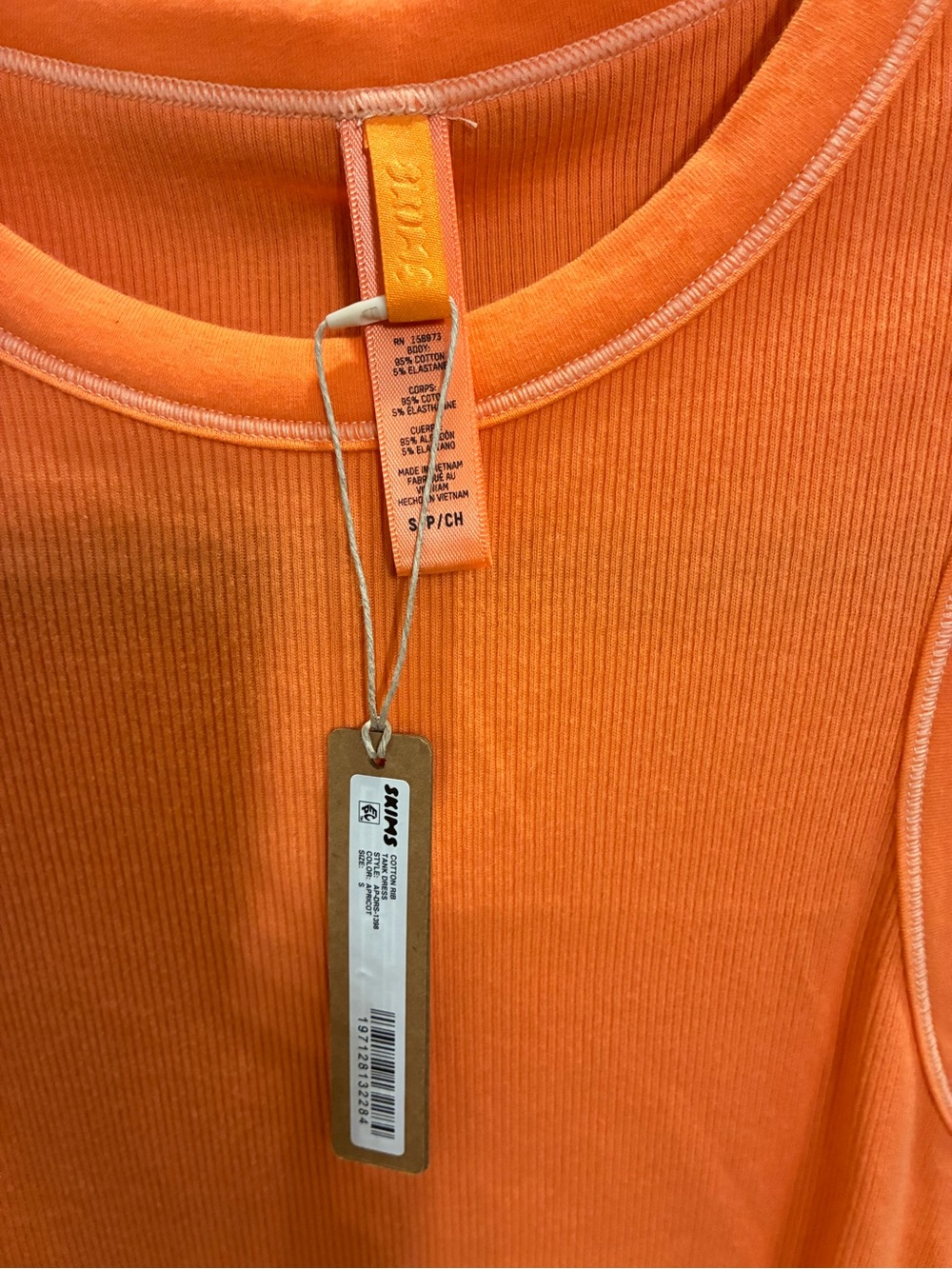 SKIMS Neon Orange Ribbed Tank Dress - Picture 2 of 2